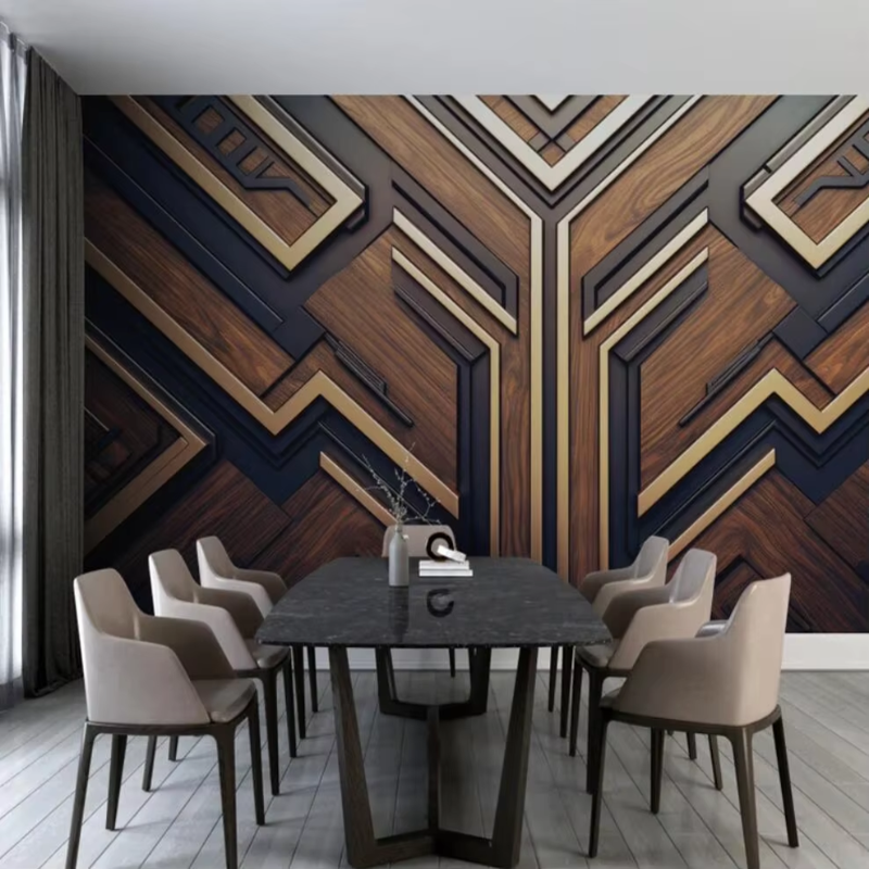 3D Wallpaper Modern Oak Designer Series I